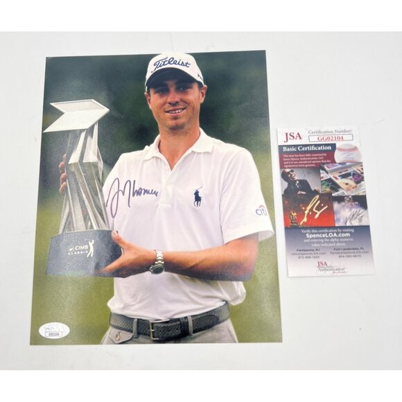 Other - Justin Thomas Signed Golf 8X10 Photo Holding Trophy JSA Certified Autographed PG